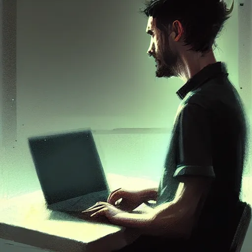 Image similar to portrait of a programmer by greg rutkowski