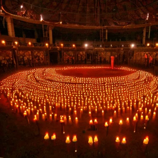 Image similar to the arena of the ancient circus , shining with thousands of candles