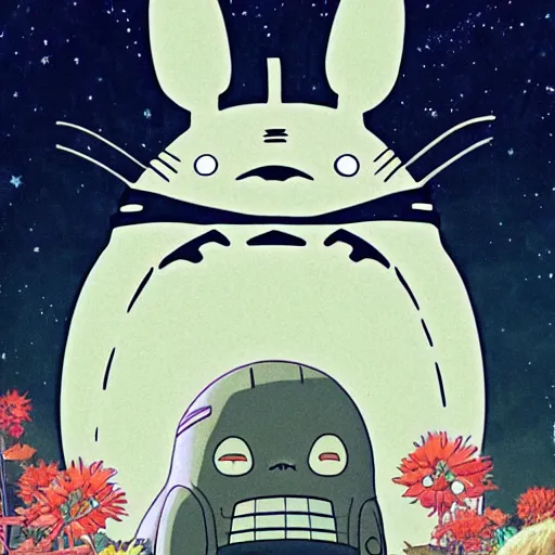 Prompt: Scifi Totoro, Studio Ghibli, official art, 8k, anime