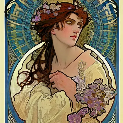 Prompt: art by alphonse mucha