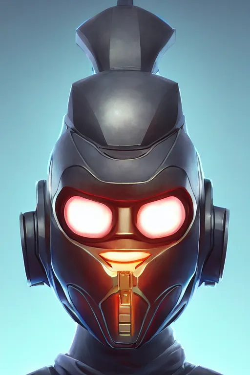 Image similar to epic mask helmet robot ninja portrait stylized as fornite style game design fanart by concept artist gervasio canda, behance hd by jesper ejsing, by rhads, makoto shinkai and lois van baarle, ilya kuvshinov, rossdraws global illumination radiating a glowing aura global illumination ray tracing hdr render in unreal engine 5