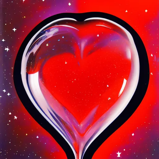 Prompt: the universe contained in a heart shaped glass hyperrealism 8 k