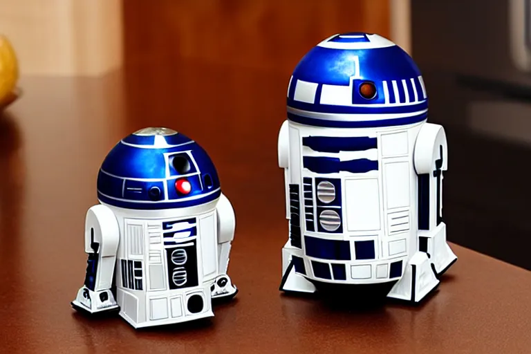 Image similar to r 2 d 2 and luke salt and pepper shakers