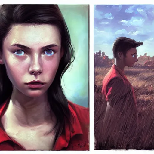 Prompt: portrait of a brunette thin teenager girl with blue eyes in fallout 4, light stubble with red shirt, praying to god ,digital art,photorealistoc,art by greg rutkowski,hyperdetailed,western comic style,comic,comic style,sharp lineart,professional lighting,deviantart,artstation,trevor henderson,rossdtaws,cinematic,dramatic