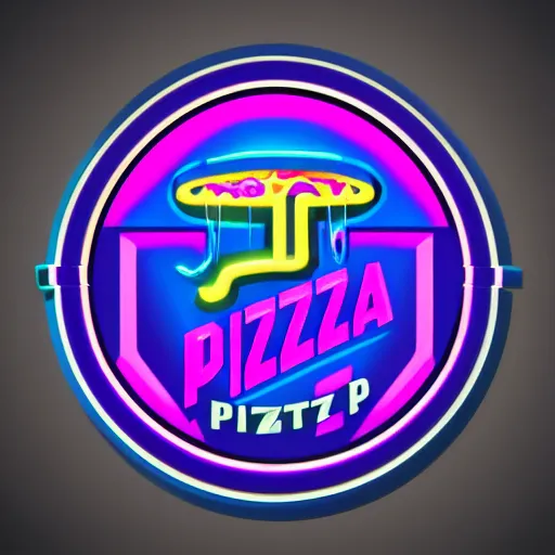 Image similar to 9 0 s pizza party team logo, esports vector logo art. neon colors. vaporwave. trending on artstation, artgerm. 4 k.