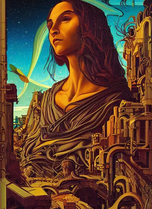 Image similar to The dreaming, italian futurism, da vinci, Dan Mumford, Josan Gonzalez