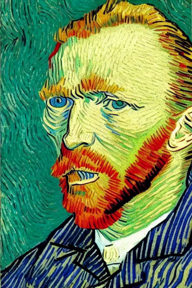 Image similar to winking self - portrait of van gogh, wink, wink and smile, one eye closed