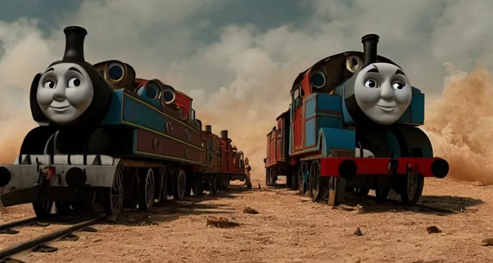 Image similar to Thomas the Tank Engine in MAD MAX: FURY ROAD