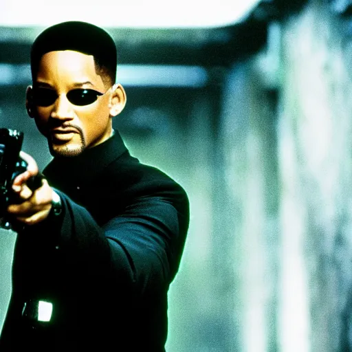 Prompt: Will Smith as Neo in the Movie The Matrix