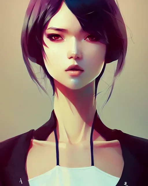 Image similar to a beautiful model in crop top, by guweiz and wlop and ilya kuvshinov and artgerm, symmetrical eyes, aesthetic, gorgeous, stunning, alluring, attractive, artstation, deviantart, pinterest, digital art