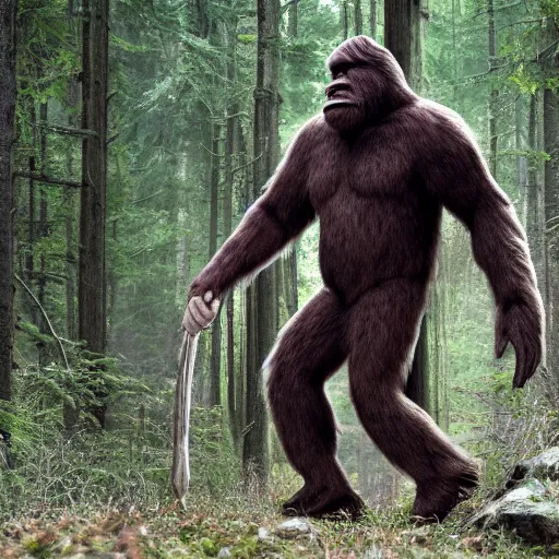 Image similar to bigfoot hunting a human