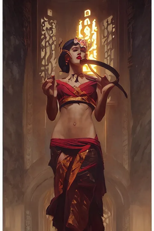 Image similar to temple, taosim, painting by greg rutkowski, j. c. leyendecker, artgerm