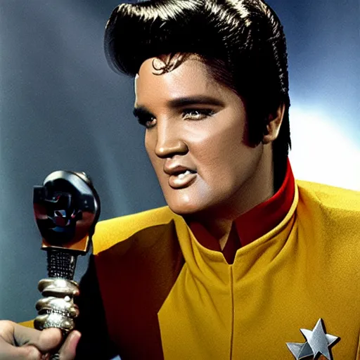 Image similar to elvis as captain kirk