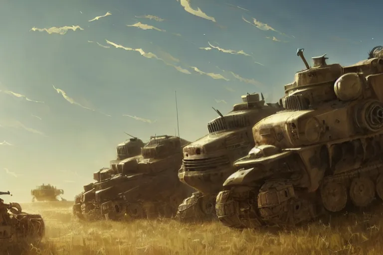 Prompt: concept art of a dry, dusty field with ruined dieselpunk orcish tanks in the background, key visual, ambient lighting, highly detailed, digital painting, artstation, concept art, sharp focus, by makoto shinkai and akihiko yoshida and hidari and wlop