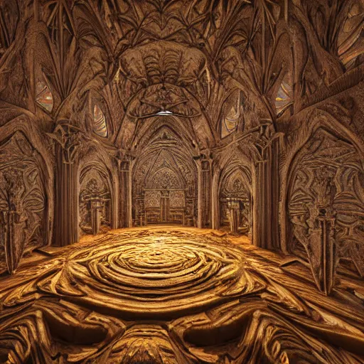 Prompt: a beautiful 3 d painting of a huge sprawling fractal cathedral interior populated by mandelbrot fractals by android jones, unreal engine, carved stone, carved soap, white color scheme, volumetric lighting, octane render, dramatic lighting, glowing, carved marble, opalescent, sacred geometry, religious, angelic, catholicpunk, stark, 8 k, ultra detailed