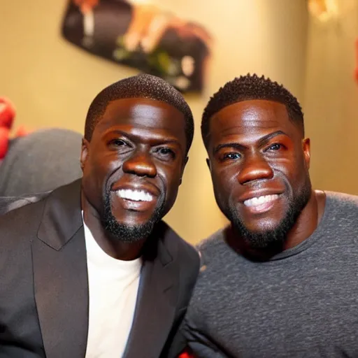 Prompt: kevin hart has dinner with kevin hart and kevin hart