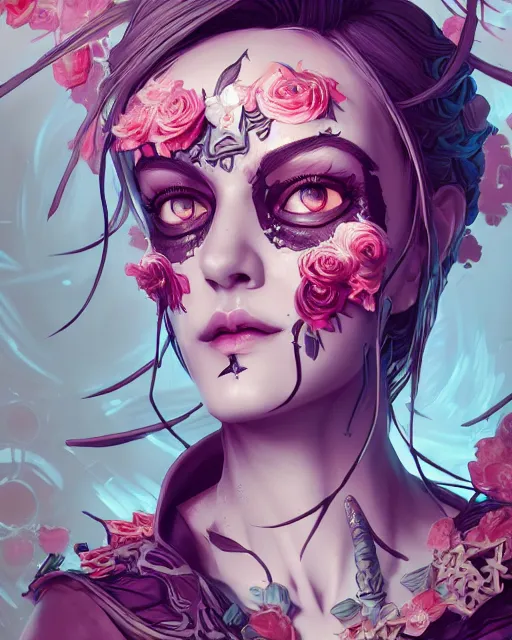 Prompt: symmetry!! portrait of floral! borderlands 3 psycho, intricate, elegant, highly detailed, digital painting, artstation, concept art, smooth, sharp focus, illustration, art by wlop and rossdraws, 8 k