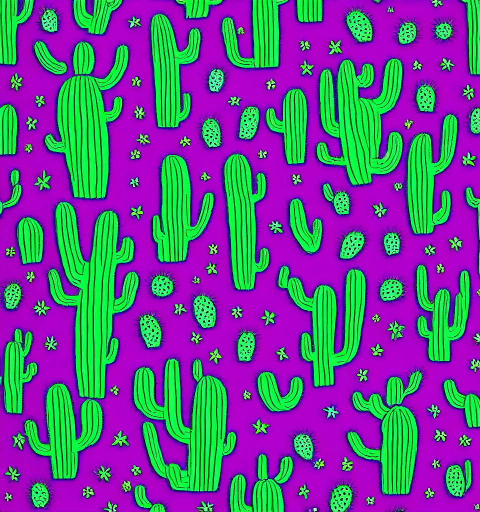 Image similar to cactus outline blacklight poster