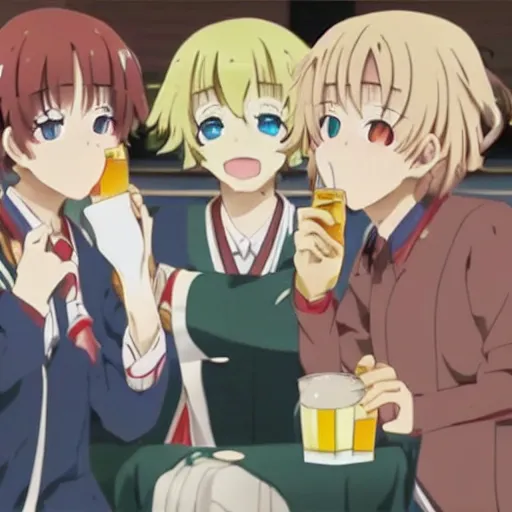 Image similar to senko-san anime drinking beer