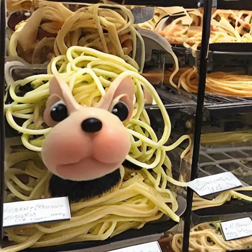 Image similar to linguini from ratatouille at a pet shop