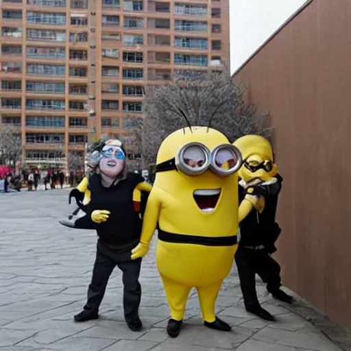 Image similar to evil minions raiding an apartment