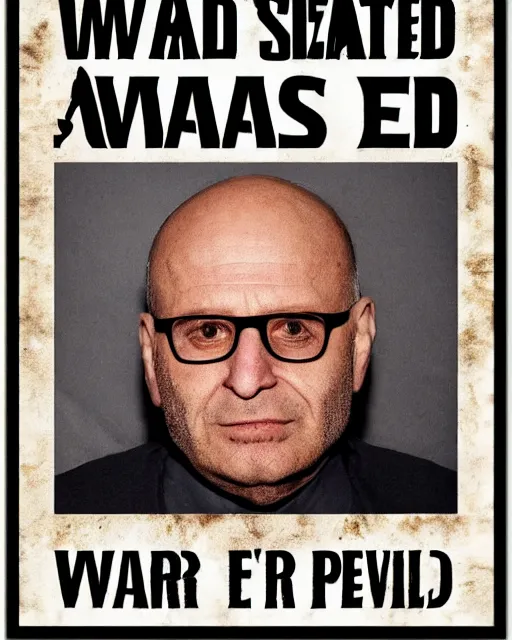 Image similar to avram glazer wanted dead or alive, owner of manchester united football club, wanted poster, bolo poster, pure evil, devils horns, avram glazer, satan, hell, 8 k, symmetry, cinematic lighting