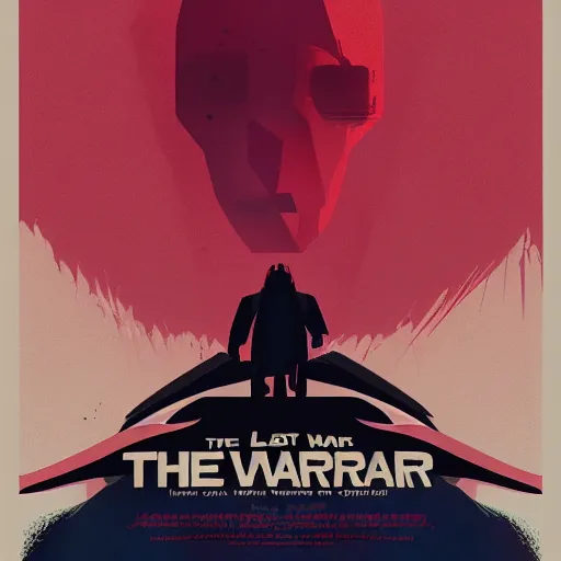 Prompt: The last red warrior Animation printed poster , Artwork by James Gilleard, cinematic composition, trending