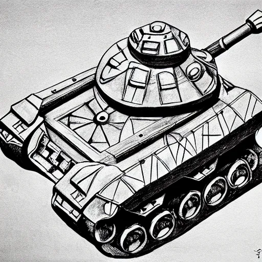 Prompt: heavy armor battle tank painted in white and black yin - yang dao symbol firing at dystopia, cosmos backdrop, detailed pencil drawing escher style xenopunk alien aesthetics