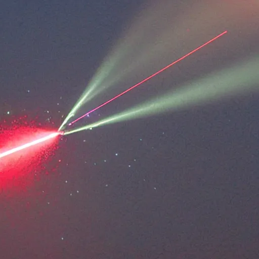 Prompt: a laser beam shoot down a missile