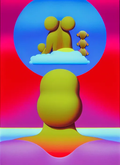 Image similar to beyond wolds by shusei nagaoka, kaws, david rudnick, airbrush on canvas, pastell colours, cell shaded, 8 k