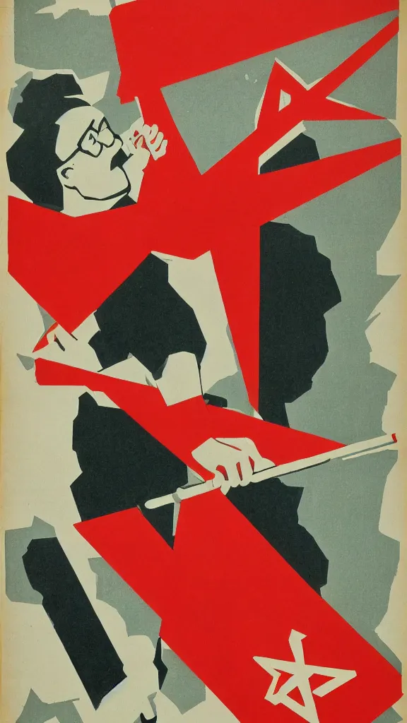 Image similar to Hank Hill holding a hammer and sickle, Soviet propaganda poster, by Mikhail Balhjasnij