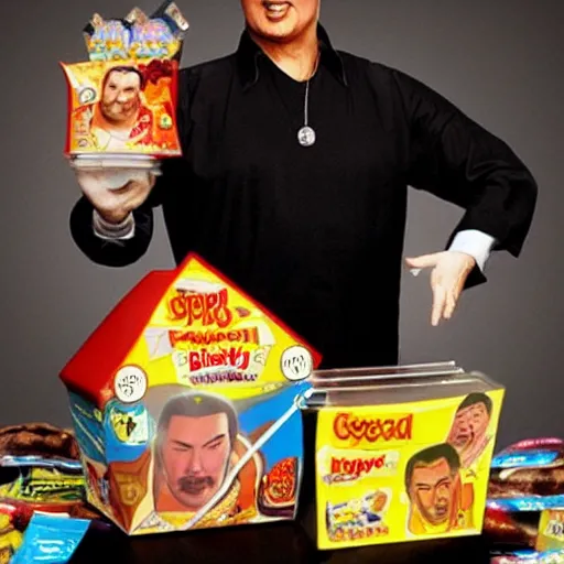 Image similar to Steven Seagal as a happy meal toy