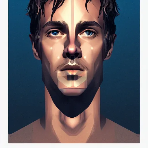 Image similar to high detail illustration, portrait of Janus, backlight, atmospheric, cold colors, trending on artstation
