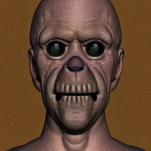 Prompt: a 3 d render portrait of homer simpson in the style of h. r. giger