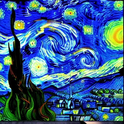 Image similar to 3 d render, skeleton, ship, walking, desert, in the style of van gogh starry night.