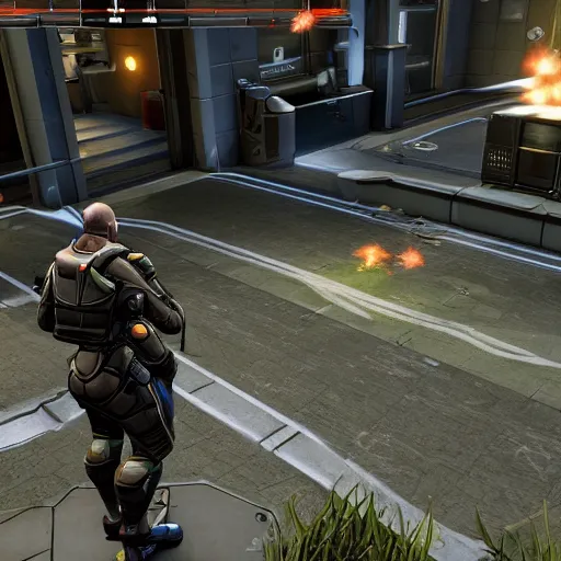 Image similar to Gameplay screenshot from XCOM 3 showing a main character, no UI, Unreal Engine 5