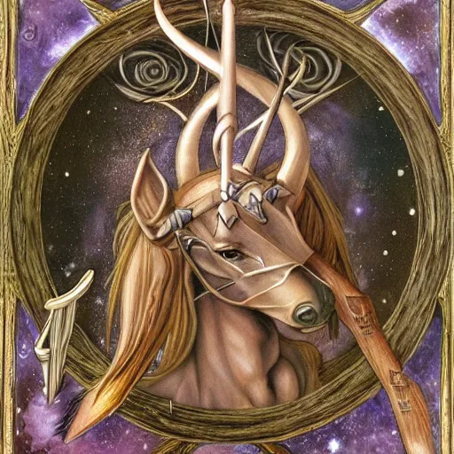 Image similar to detailed and sharp sagittarius artistic zodiac artwork, mystic style, detailed, 8 k, detailed, symmetrical, by brian froud