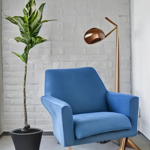 Image similar to a blue hexagonal armchair