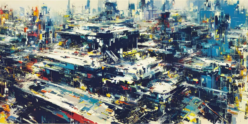 Prompt: google street view of 2. 0 0 0 5, painted by john berkey