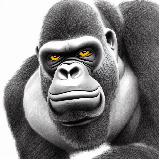 Image similar to a very detailed pencil drawing of heavy from tf 2 fighting a gorilla 4 k, high resolution, still, landscape, hd, dslr, hyper realistic, sketch