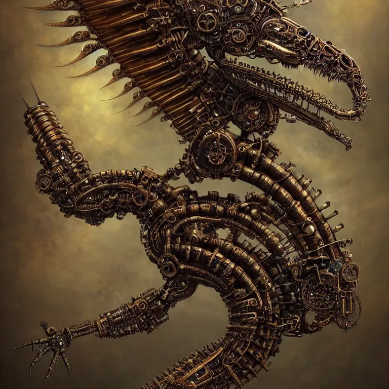 Image similar to steampunk cybernetic biomechanical quetzalcoatl with wings, 3 d model, very coherent symmetrical artwork, unreal engine realistic render, 8 k, micro detail, intricate, elegant, highly detailed, centered, digital painting, artstation, smooth, sharp focus, illustration, artgerm, tomasz alen kopera, wlop