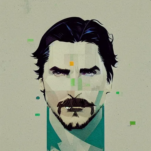 Prompt: Christian Bale Batman profile picture by Sachin Teng, asymmetrical, Organic Painting , Matte Painting, geometric shapes, hard edges, graffiti, street art:2 by Sachin Teng:4