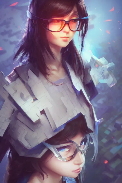 Image similar to steve from minecraft, full face, anime, fantastic details, pixiv, hyperdetailed unreal engine, stanley artgerm lau, wlop, rossdraws, james jean marc, simonetti ruan jia and mandy jurgens and artgerm and sakimichan, illustration, digital art, concept art, manga cover