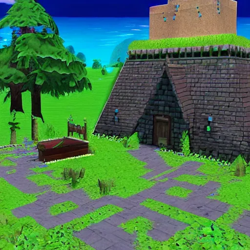 Prompt: a fully 3 d real world visuals remake of hyrule in the legend of zelda ( 1 9 8 6 )