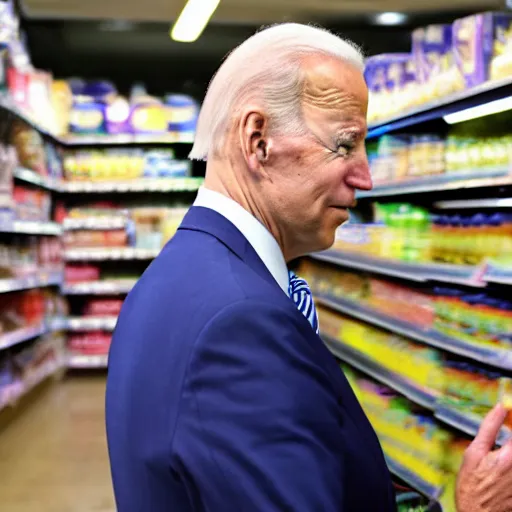 Image similar to joe biden at the grocery store surveillance footage