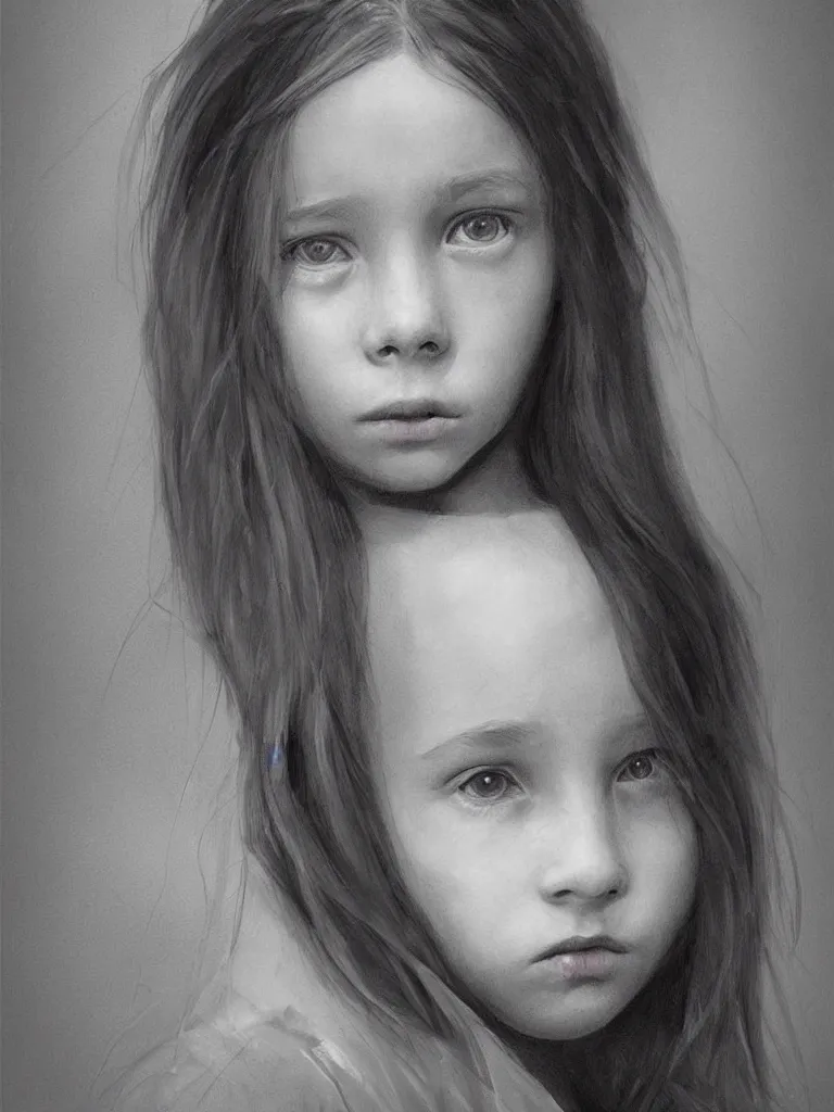 Image similar to haunting and sad girl portrait by disney concept artists, blunt borders, golden ratio