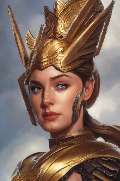 Image similar to amazon valkyrie athena, d & d, fantasy, portrait, highly detailed, headshot, digital painting, trending on artstation, concept art, sharp focus, illustration, art by artgerm and greg rutkowski and magali villeneuve