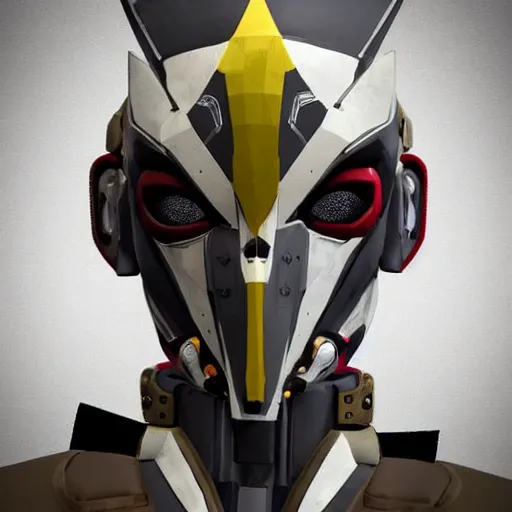 Image similar to a mech version of a harlequin mask with nose piercing, no irises, very symmetrical face, highly detailed, by vitaly bulgarov, by yoji shinkawa, by hideo kojima, by joss nizzi, by ben procter, by steve jung, metal gear solid, transformers cinematic universe, conceptartworld, pinterest, artstation, unreal engine