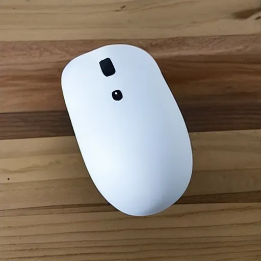Prompt: A white computer mouse, designed by Apple, but actually ergonomically friendly