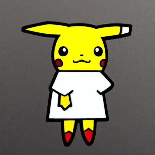 Prompt: a paperclip pikachu